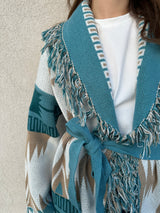 Cardigan geometrico frange - VICOLO