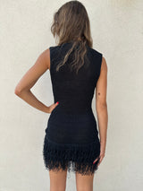 Abito frangette NERO - ANNAROCK