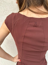 Abito taglio laser CIOCCOLATO - PATRIZIA PEPE