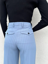 Pantalone gessato azzurro - VICOLO