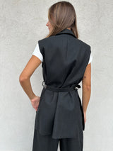 Gilet gessato strass - VICOLO