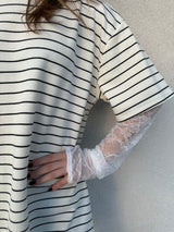 T-shirt maniche pizzo RIGA NERA - VICOLO