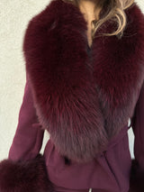 Cappotto con pelo BORDEAUX - YES LONDON