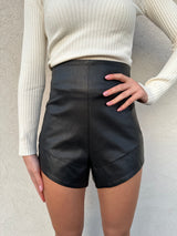 Pantaloncino ecopelle NERO - SILENCE LIMITED