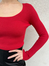 Maglia scollo quadrato ROSSO - VICOLO