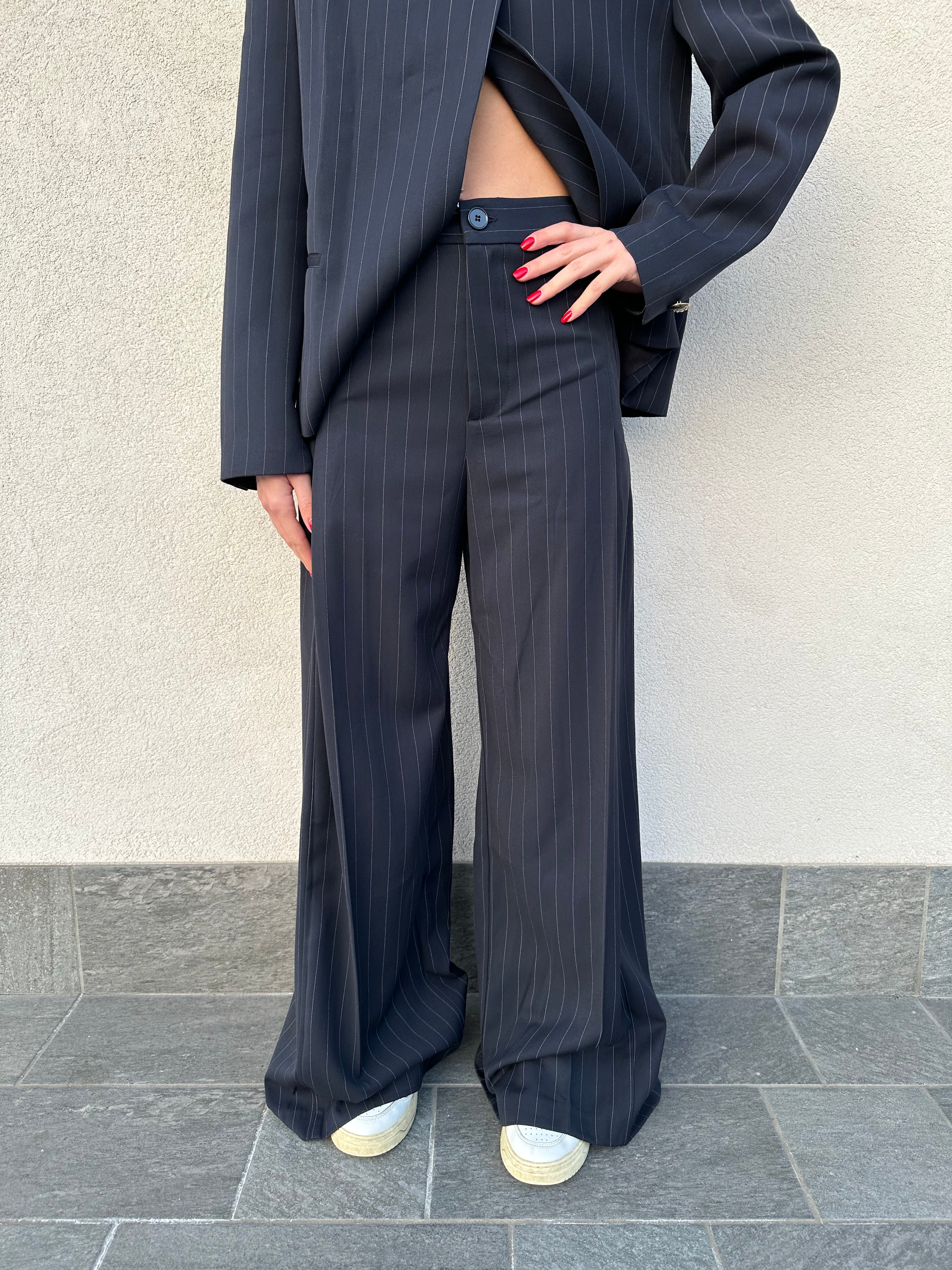 Pantalone gessato blu navy - VICOLO