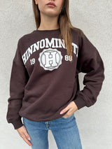 Felpa college CIOCCOLATO - HINNOMINATE