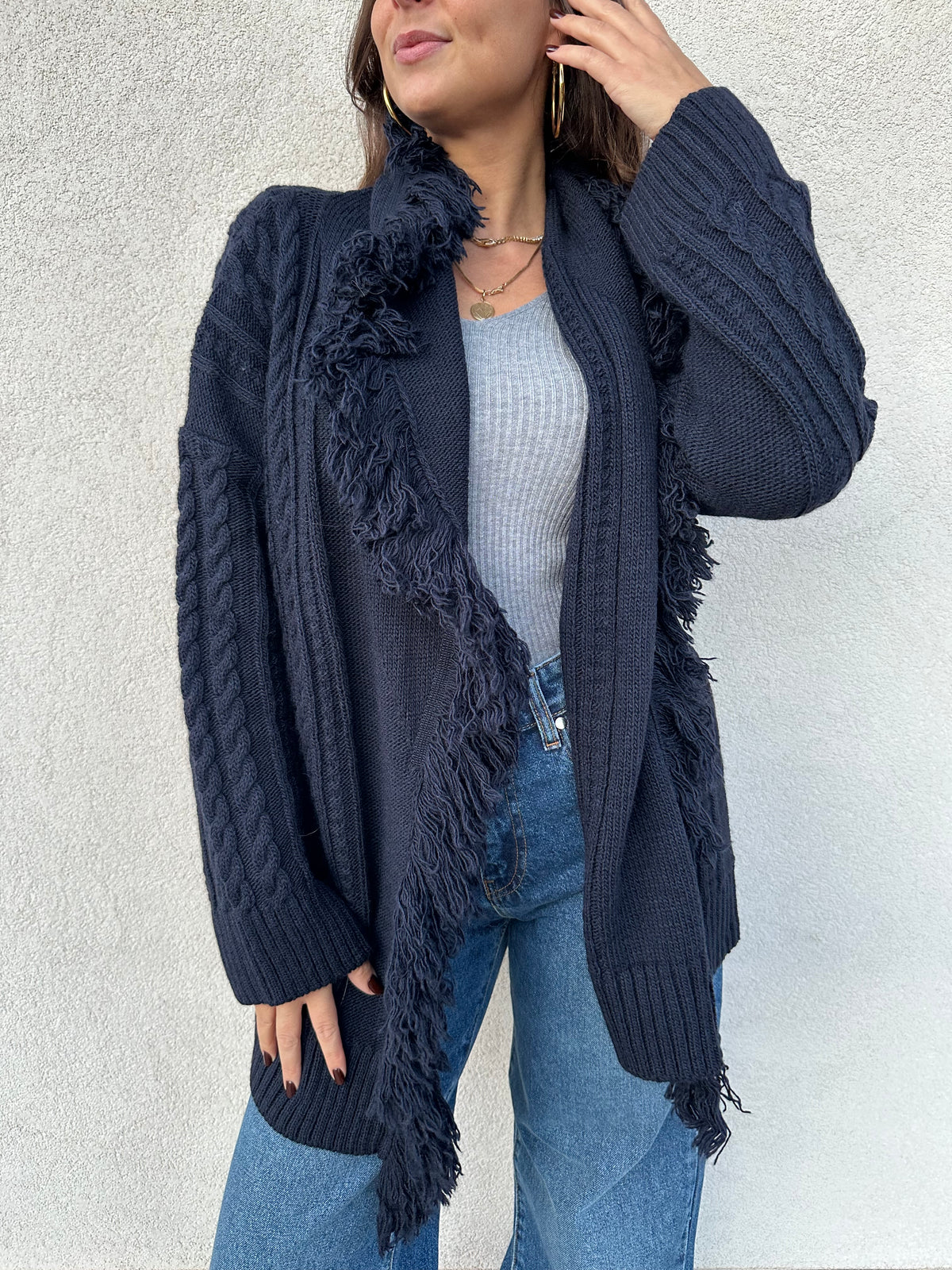 Cardigan trecce BLU - KONTATTO