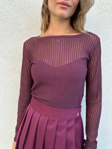 Maglia scollo cuore BORDEAUX - PATRIZIA PEPE