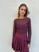 Maglia scollo cuore BORDEAUX - PATRIZIA PEPE
