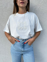 T-shirt logo ricamo BIANCA - VICOLO