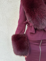 Cappotto con pelo BORDEAUX - YES LONDON