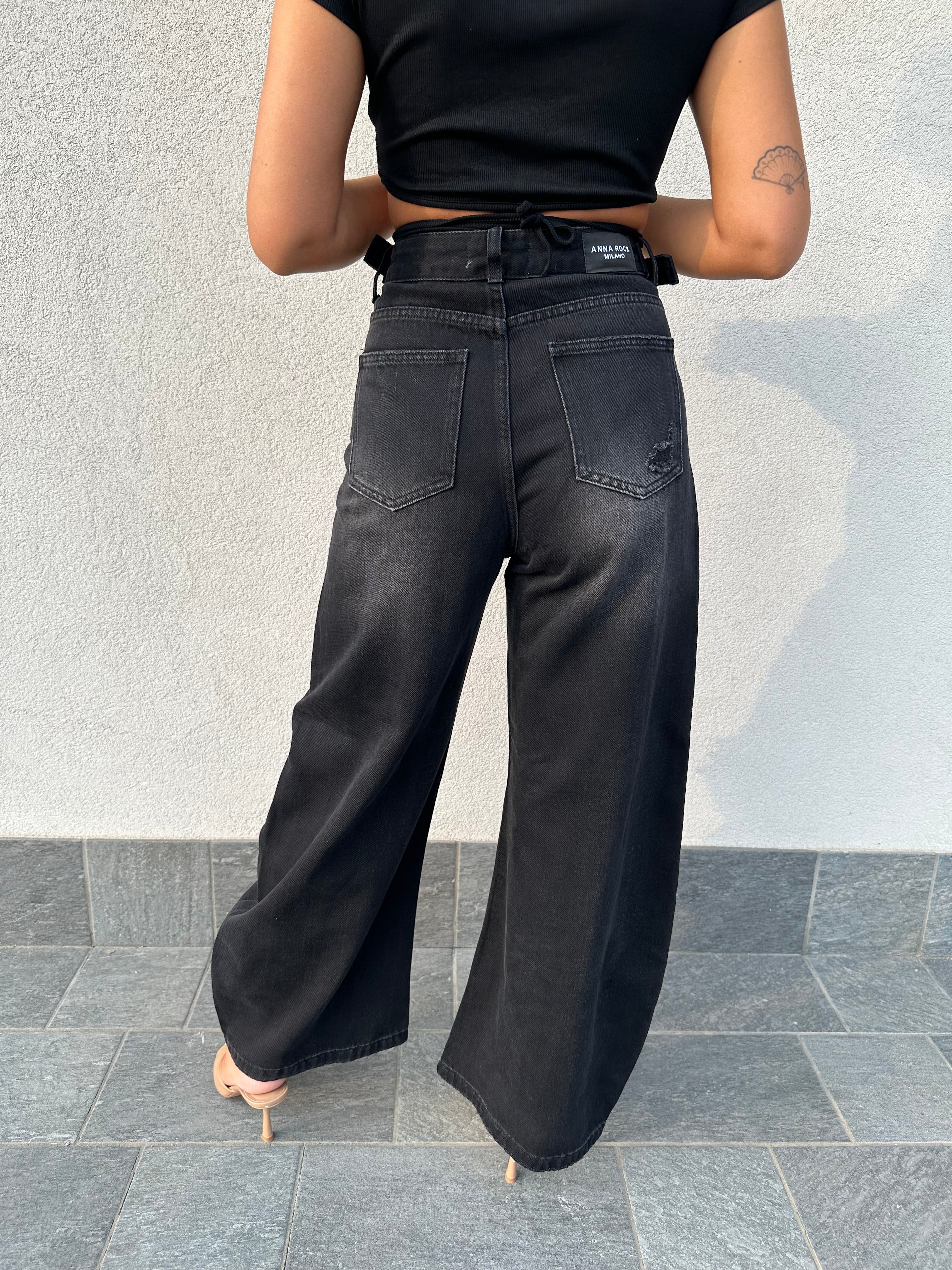 Jeans barrel fibbie strappi - ANNAROCK