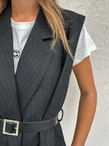 Gilet gessato strass - VICOLO
