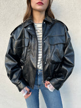 Bomber ecopelle NERO - VICOLO