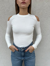 Maglia spalla scoperta BIANCA - VICOLO