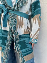 Cardigan geometrico frange - VICOLO