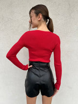 Maglia scollo quadrato ROSSO - VICOLO