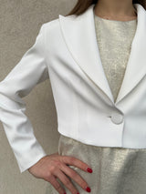 Giacchino crop BIANCO - SILENCE LIMITED