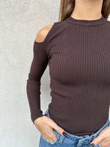 Maglia spalla scoperta MORO - VICOLO