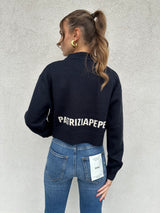 Maglione crop BLU - PATRIZIA PEPE