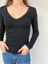 Maglia scollo a V NERA - VICOLO