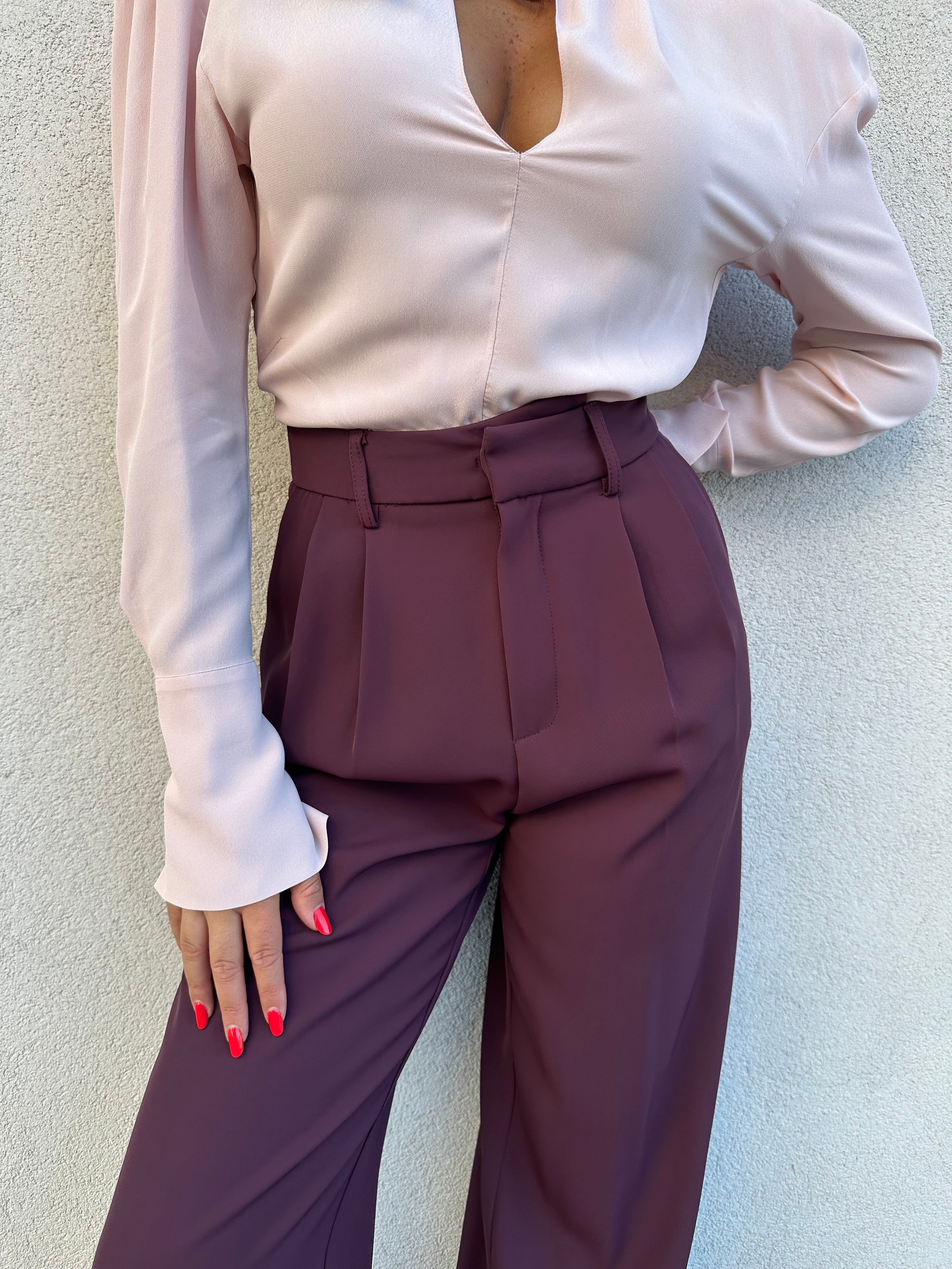Pantalone fluido BURGUNDY - ANNAROCK