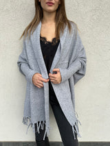 Cardigan frange grigio - VICOLO