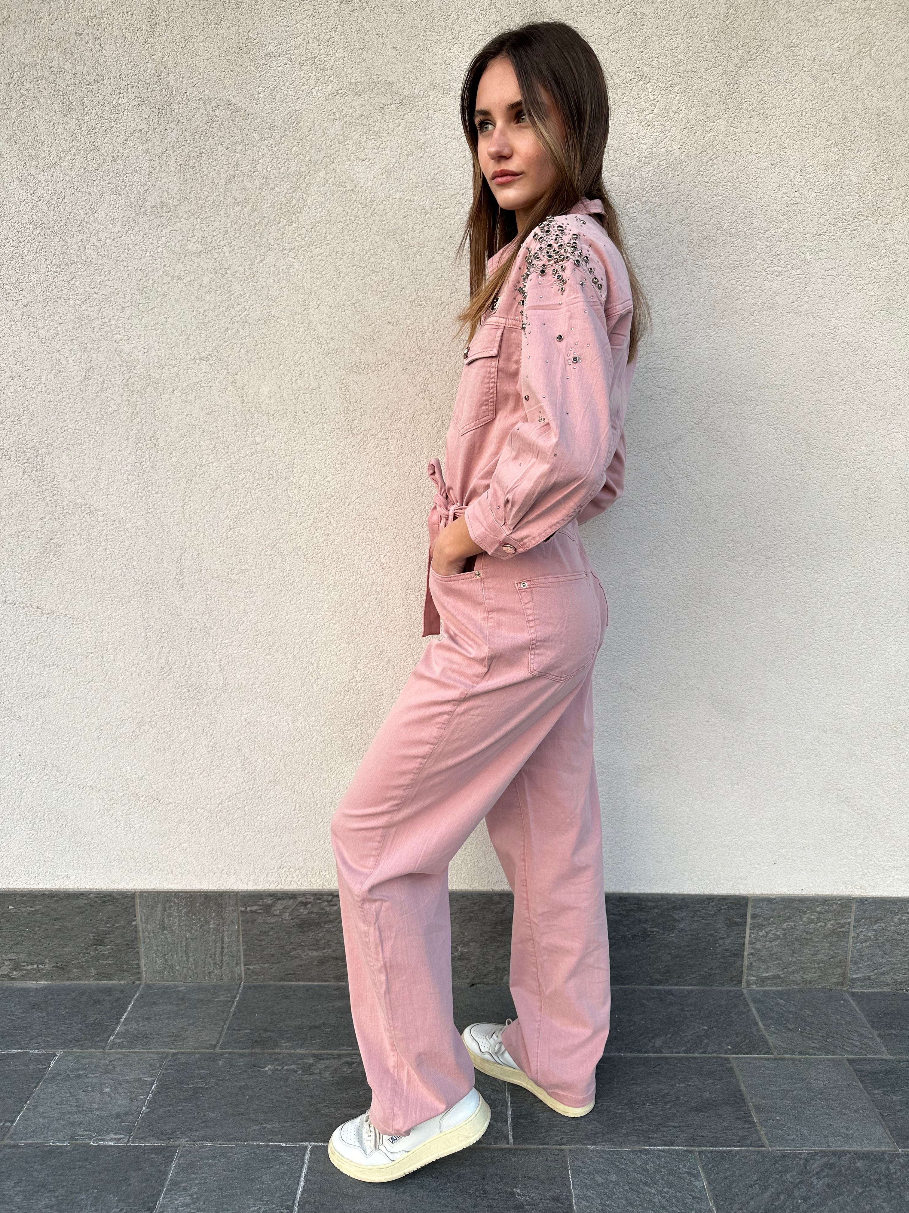 Tuta strass ROSA