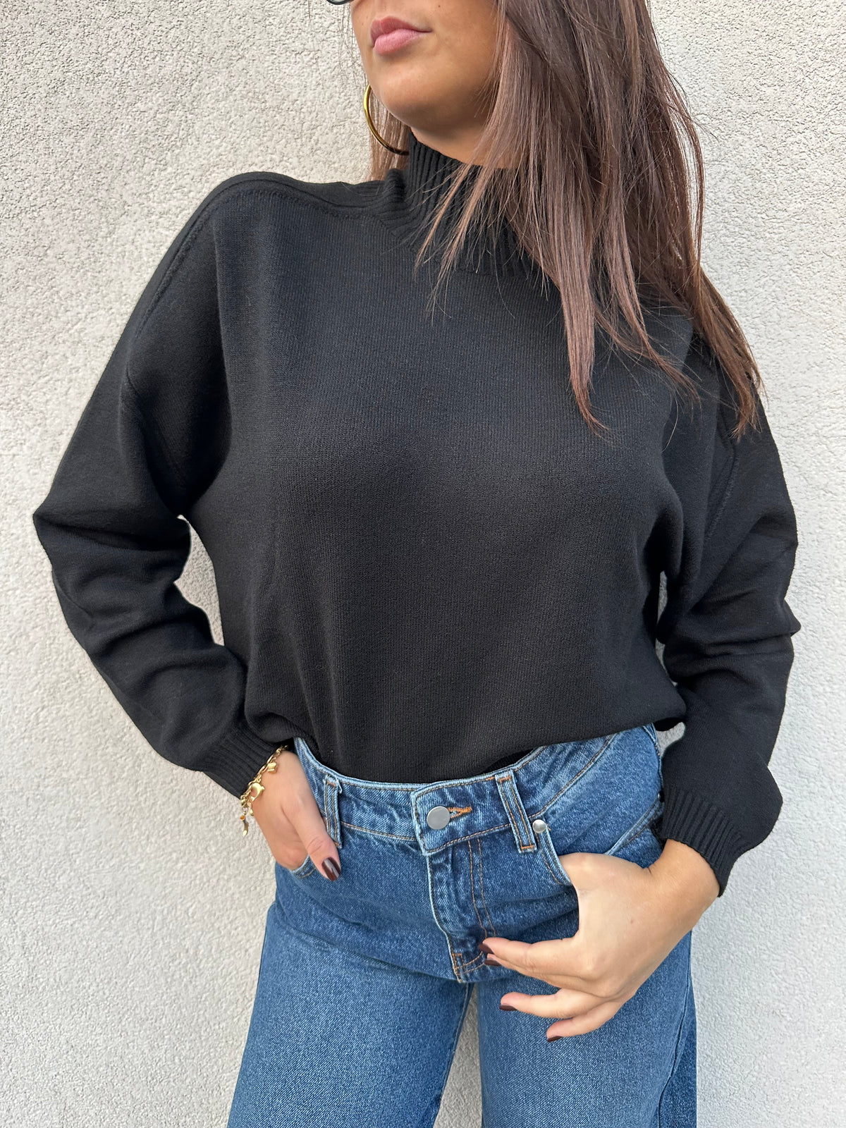 Maglione scatoletta NERO - VICOLO