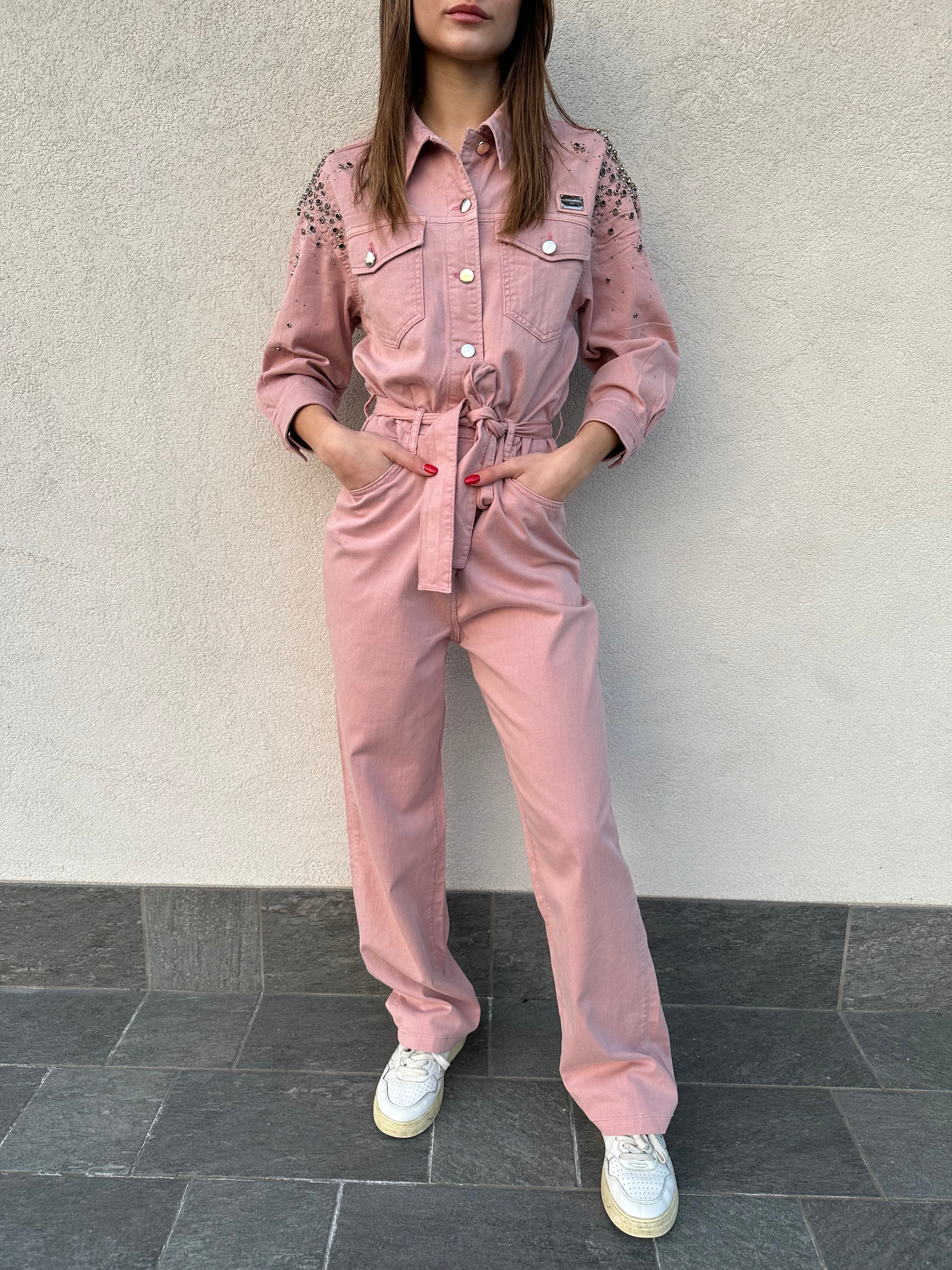 Tuta strass ROSA