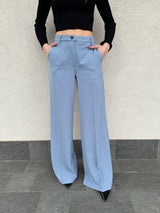Pantalone gessato azzurro - VICOLO