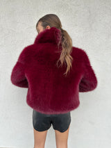 Ecopelliccia collo BORDEAUX - YES LONDON