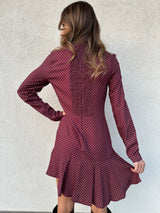 Abito ASTRID pois bordeaux - MAR DE MARGARITAS