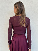 Maglia scollo cuore BORDEAUX - PATRIZIA PEPE