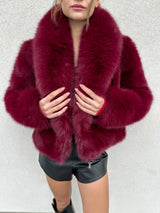 Ecopelliccia collo BORDEAUX - YES LONDON