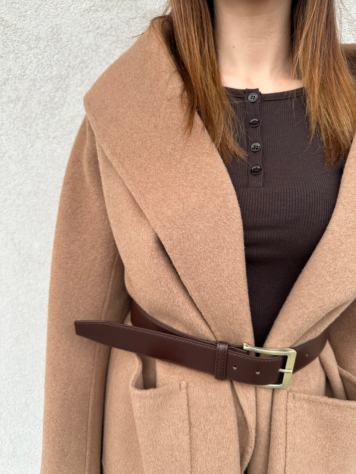 Cappotto frange BISCOTTO - VICOLO
