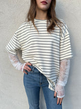 T-shirt maniche pizzo RIGA NERA - VICOLO