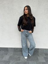 T-shirt maniche pizzo NERA - VICOLO