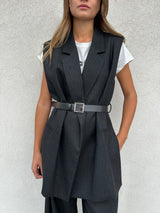 Gilet gessato strass - VICOLO