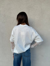 T-shirt maniche pizzo BIANCA - VICOLO