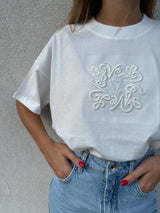 T-shirt logo ricamo BIANCA - VICOLO