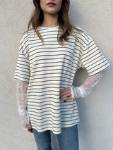 T-shirt maniche pizzo RIGA NERA - VICOLO