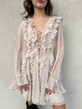 Abito rouches CREMA - ANNAROCK