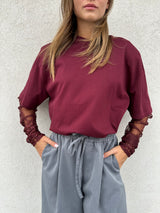 T-shirt maniche pizzo BORDEAUX - VICOLO