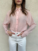Camicia rigata strass ROSA - PATRIZIA PEPE