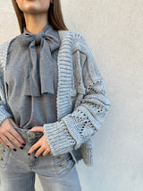 Cardigan traforato GRIGIO - VICOLO