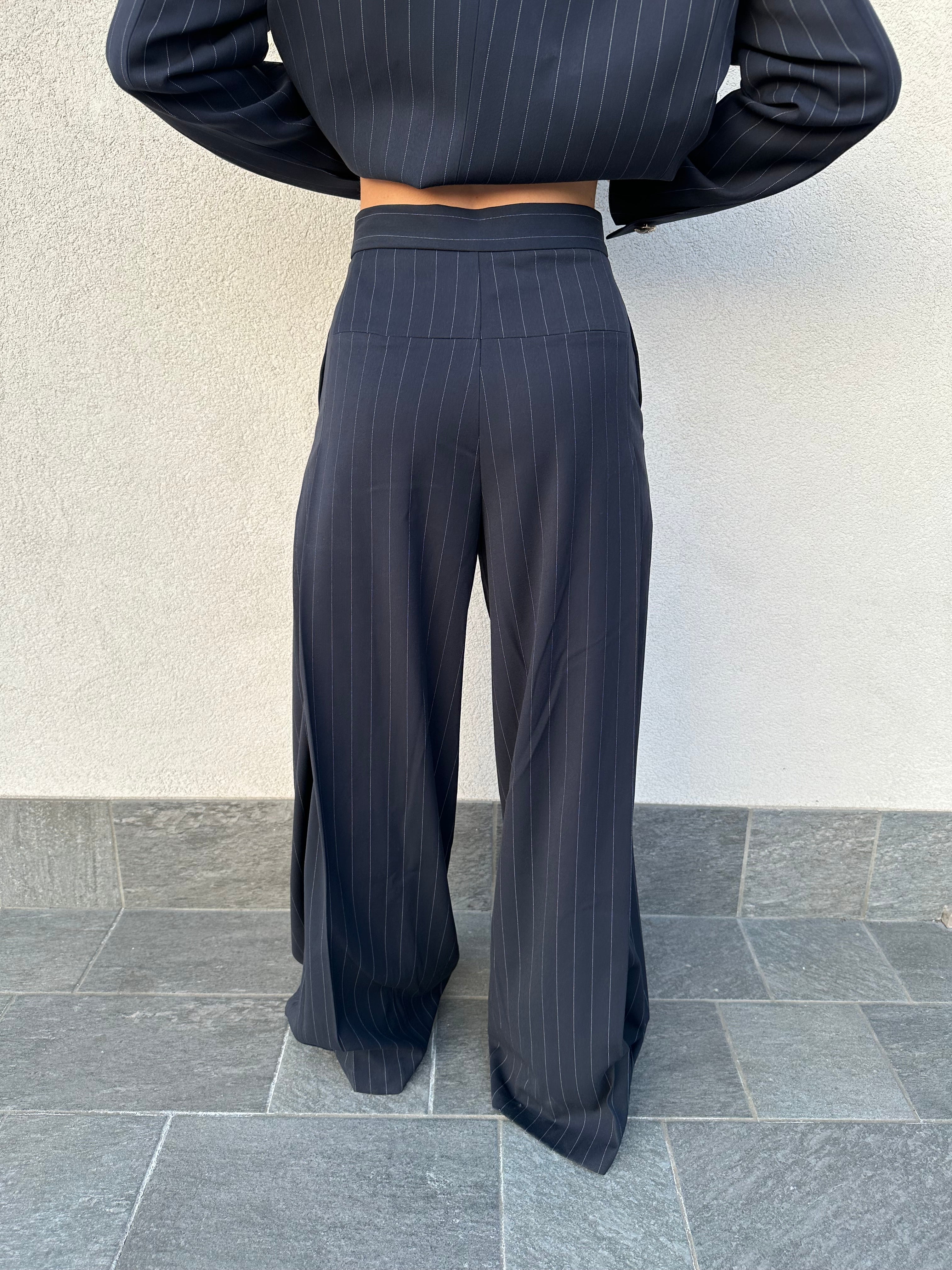Pantalone gessato blu navy - VICOLO