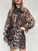 Abito fiocco animalier - VICOLO