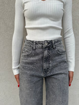 Jeans grigio strass - ANNAROCK
